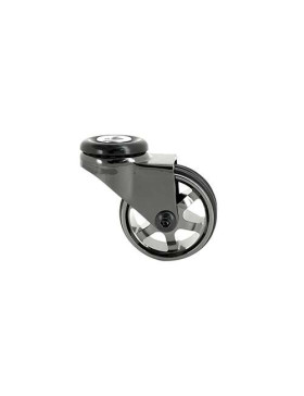 Castor DESIGN WITH EYE IN SHINY BLACK ALUMINUM DIAMETER 50 MM LOAD 30KG WITH 10 MM FIXING - BLACKNICKEL 50O