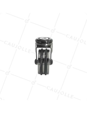 Castor DESIGN WITH EYE IN SHINY BLACK ALUMINUM DIAMETER 50 MM LOAD 30KG WITH 10 MM FIXING - BLACKNICKEL 50O