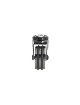 Castor DESIGN WITH EYE IN SHINY BLACK ALUMINUM DIAMETER 50 MM LOAD 30KG WITH 10 MM FIXING - BLACKNICKEL 50O