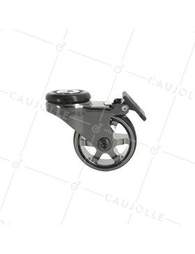 Castor DESIGN WITH EYE IN BLACK POLISHED ALUMINUM DIAMETER 50 MM LOAD 30KG WITH 10 MM FIXING - BLACKNICKEL 50OAF