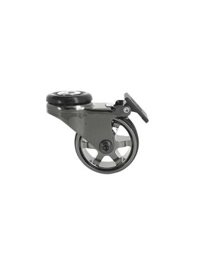 Castor DESIGN WITH EYE IN BLACK POLISHED ALUMINUM DIAMETER 50 MM LOAD 30KG WITH 10 MM FIXING - BLACKNICKEL 50OAF