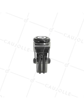 Castor DESIGN WITH EYE IN BLACK POLISHED ALUMINUM DIAMETER 50 MM LOAD 30KG WITH 10 MM FIXING - BLACKNICKEL 50OAF