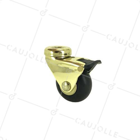 ROULETTE RÉTRO D’AMEUBLEMENT PIVOTANTE À PLATINE À FREIN DIAMÈTRE 50 MM - S23PBL LARGE • Caujolle