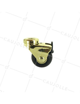 ROULETTE RÉTRO D’AMEUBLEMENT PIVOTANTE À PLATINE À FREIN DIAMÈTRE 50 MM - S23PBL LARGE
