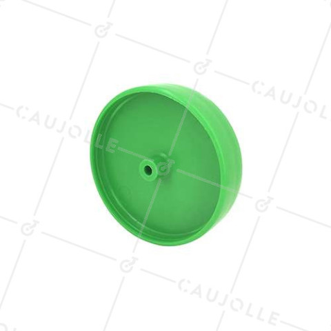 GREEN WHEEL IN POLYPROPYLENE 140 MM DIAMETER 20 KG LOAD 8 MM AXLE • Caujolle