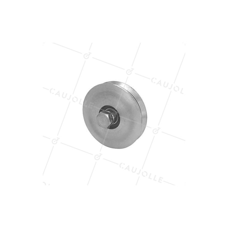 Galet tout inox de 100mm de diamètre pour portail à gorge y
