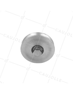 Galet tout inox de 100mm de diamètre pour portail à gorge y