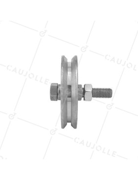 Galet tout inox de 100mm de diamètre pour portail à gorge y