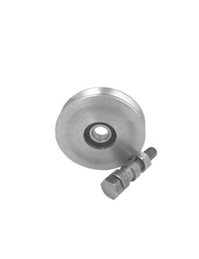 Galet tout inox de 100mm de diamètre pour portail à gorge y