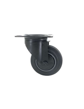 ROULETTE NOIRE DE MANUTENTION PIVOTANTE CAOUTCHOUC DIAMÈTRE 100 MM CHARGE 100 KG - S2C 100N
