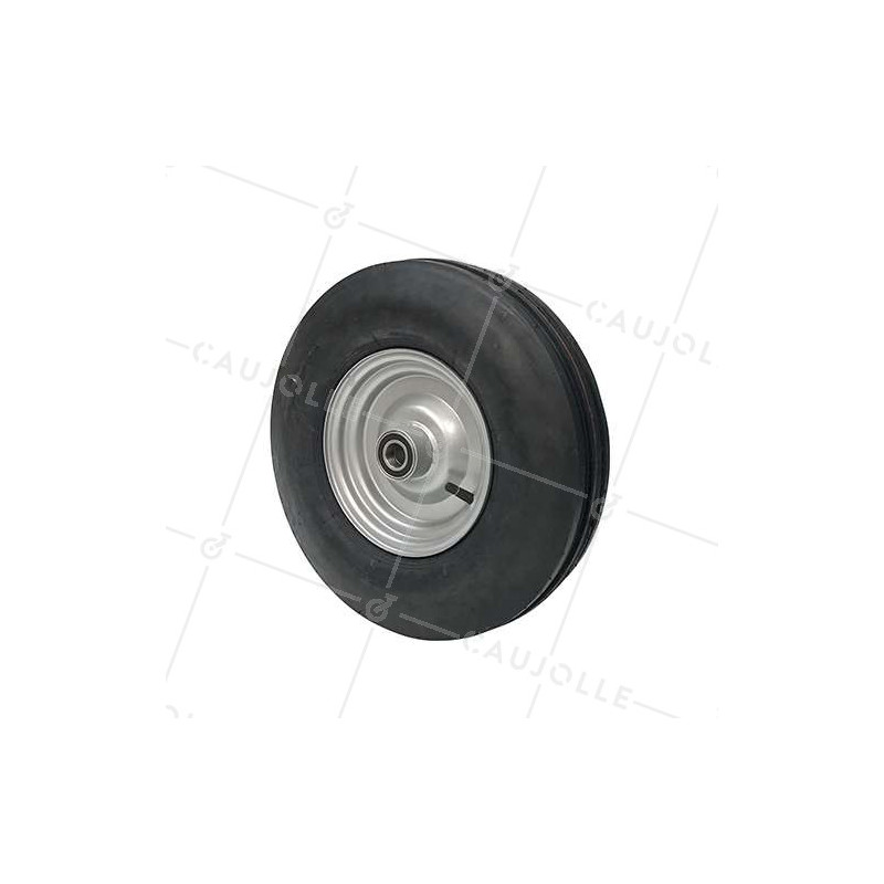ROUE GONFLÉE RENFORCÉE ANTI BOUE JANTE TÔLE DIAMÈTRE 410 MM CHARGE 300KG AXE 25 MM BILLES - S2600B25 4PR 3 BANDES