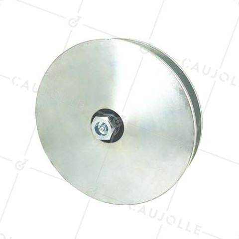 ROUE DE PORTAIL LARGE À GORGE CARRÉE DIAMÈTRE 200 MM POUR RAIL CARRÉ DE 25 MM CHARGE 1.6T AXE 18 MM - GAGC200L • Caujolle