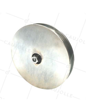 ROUE DE PORTAIL LARGE À GORGE CARRÉE DIAMÈTRE 250 MM POUR RAIL CARRÉ DE 25 MM CHARGE 1.6T AXE 18 MM - GAGC250L • Caujolle