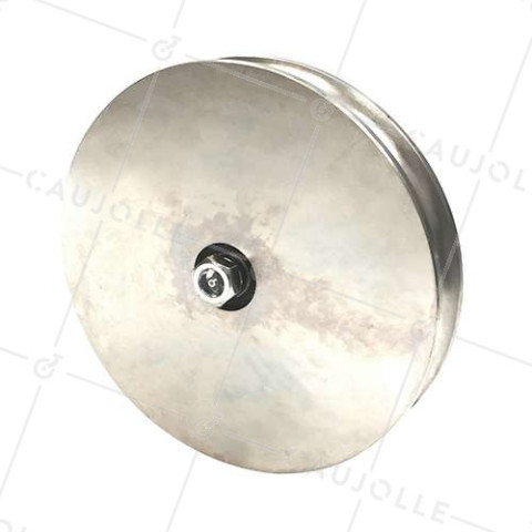 ROUE DE PORTAIL LARGE À GORGE RONDE DIAMÈTRE 250 MM POUR RAIL ROND DE 25 MM CHARGE 1.6T AXE 18 MM - GAGR250L • Caujolle