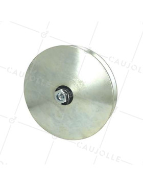 ROUE DE PORTAIL LARGE À GORGE V DIAMÈTRE 200 MM POUR RAIL TRIANGULAIRE DE 25 MM CHARGE 1,6T AXE 18 MM - GAGV200L • Caujolle