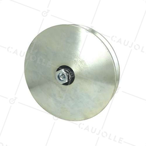 ROUE DE PORTAIL LARGE À GORGE V DIAMÈTRE 200 MM POUR RAIL TRIANGULAIRE DE 25 MM CHARGE 1,6T AXE 18 MM - GAGV200L • Caujolle