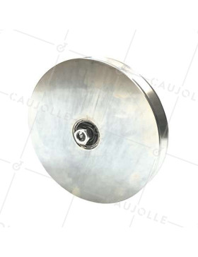 ROUE DE PORTAIL LARGE À GORGE V DIAMÈTRE 250 MM POUR RAIL TRIANGULAIRE DE 25 MM CHARGE 1,6T AXE 18 MM - GAGV250L • Caujolle