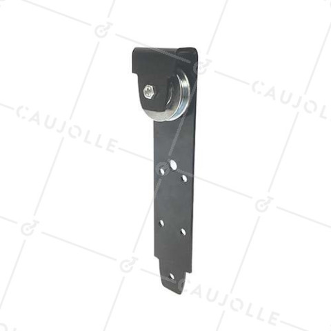 MONTURE DE PORTAIL SUSPENDU NOIRE À GORGE CARRÉE DIAMÈTRE 60 MM POUR FER PLAT DE 8 A 10 MM CHARGE 250 KG • Caujolle