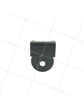 MONTURE NOIRE POUR PORTAIL COULISSANT ROUE À GORGE RONDE DIAMÈTRE 60 MM POUR RAIL ROND DE 10 MM CHARGE 200 KG 