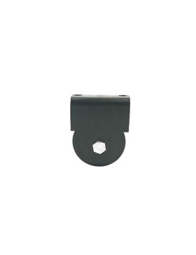MONTURE NOIRE POUR PORTAIL COULISSANT ROUE À GORGE RONDE DIAMÈTRE 60 MM POUR RAIL ROND DE 10 MM CHARGE 200 KG 