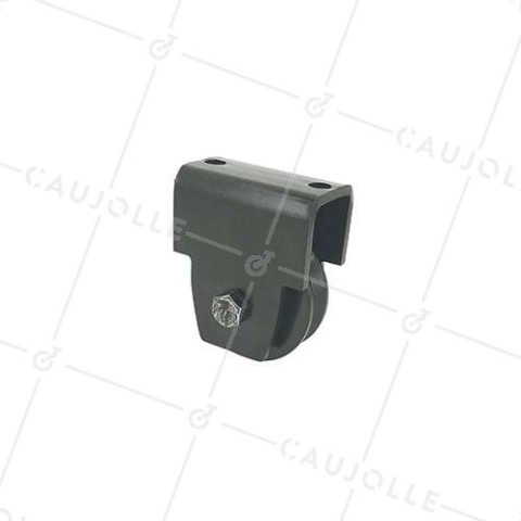 MONTURE NOIRE POUR PORTAIL COULISSANT ROUE À GORGE Y DIAMÈTRE 60 MM POUR RAIL TRIANGULAIRE CHARGE 200 KG • Caujolle