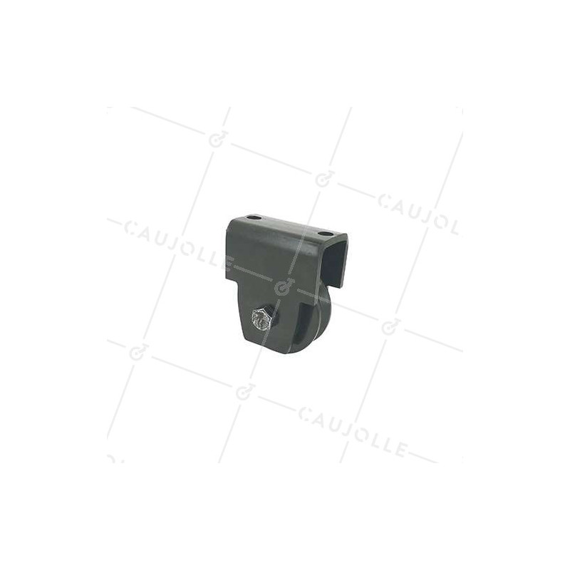 MONTURE NOIRE POUR PORTAIL COULISSANT ROUE À GORGE Y DIAMÈTRE 60 MM POUR RAIL TRIANGULAIRE CHARGE 200 KG 