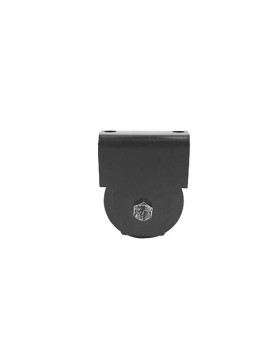 MONTURE NOIRE POUR PORTAIL COULISSANT ROUE À GORGE Y DIAMÈTRE 60 MM POUR RAIL TRIANGULAIRE CHARGE 200 KG 