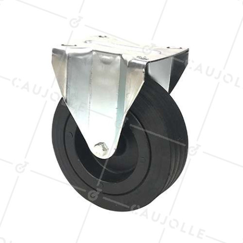 ROULETTE FIXE AVEC ROUE LARGE EN CAOUTCHOUC DUR DIAMÈTRE 260 MM CHARGE 300 KG - S21-1 2650 • Caujolle