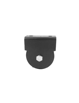 MONTURE NOIRE POUR PORTAIL COULISSANT ROUE À GORGE RONDE DIAMÈTRE 80 MM POUR RAIL DE 16 MM CHARGE 300 KG 