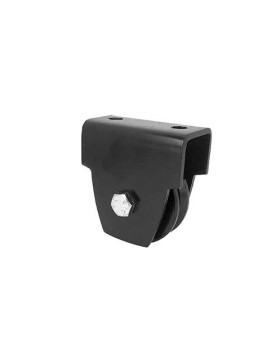 MONTURE NOIRE POUR PORTAIL COULISSANT ROUE À GORGE Y DIAMÈTRE 70 MM POUR RAIL TRIANGULAIRE CHARGE 300 KG 