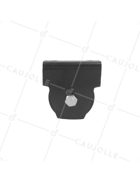 MONTURE NOIRE POUR PORTAIL COULISSANT ROUE À GORGE Y DIAMÈTRE 70 MM POUR RAIL TRIANGULAIRE CHARGE 300 KG 