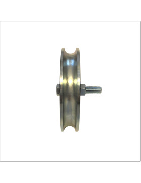 WIDE DOOR/GATE ROLLER WHEEL WITH SQUARE GROOVE 160 MM DIAMETER FOR 21 MM SQUARE RAIL 600 KG MAX LOAD 16 MM BORE