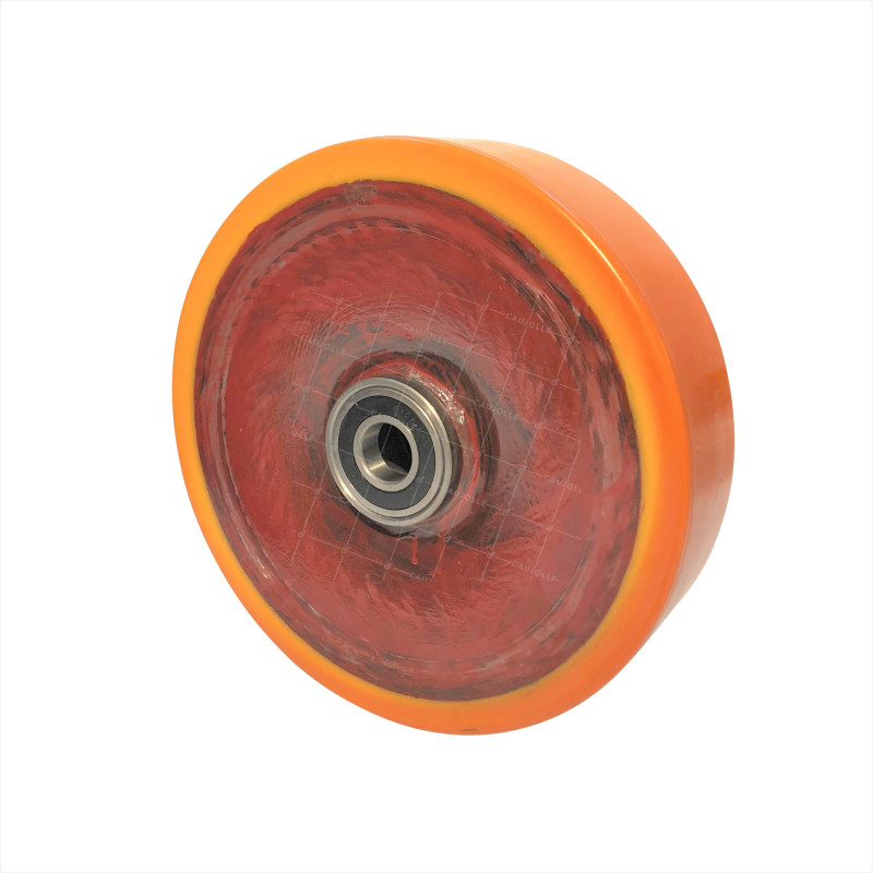 ROUE AGRICOLE EN POLYURETHANE DIAMETRE 400 MM CHARGE 4000 KG AXE 40 MM