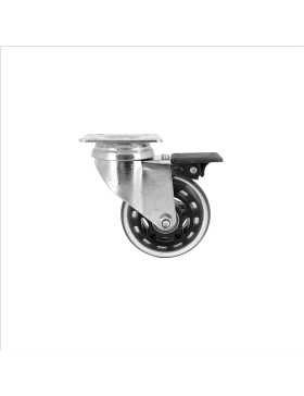 Transparent castor wheel with low resistance ball bearings 72 mm diameter ROLL72 PAF