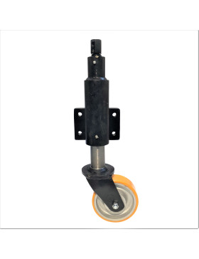 ROULETTE RELEVABLE EN ACIER AVEC ROUE FONTE POLYURÉTHANE DIAMÈTRE 150 MM CHARGE 750 KG