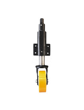 ROULETTE RELEVABLE EN ACIER AVEC ROUE FONTE POLYURÉTHANE DIAMÈTRE 150 MM CHARGE 750 KG