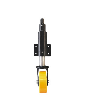ROULETTE RELEVABLE EN ACIER AVEC ROUE FONTE POLYURÉTHANE DIAMÈTRE 150 MM CHARGE 750 KG