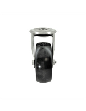 ROULETTE INOX HAUTE TEMPERATURE A OEIL POUR FOUR DIAMÈTRE 100 MM CHARGE 150 KG À FIXATION DE 12 MM