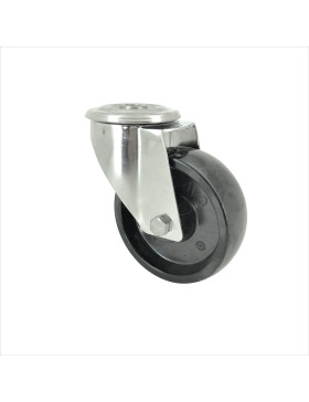 ROULETTE INOX HAUTE TEMPERATURE A OEIL POUR FOUR DIAMÈTRE 100 MM CHARGE 150 KG À FIXATION DE 12 MM