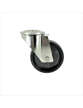 ROULETTE INOX HAUTE TEMPERATURE A OEIL POUR FOUR DIAMÈTRE 100 MM CHARGE 150 KG À FIXATION DE 12 MM