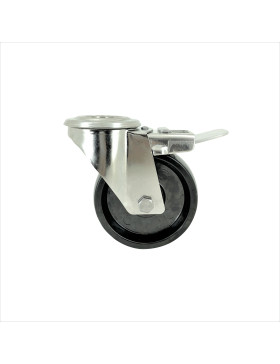 ROULETTE INOX A OEIL A FREIN POUR FOUR DIAMETRE 100 MM CHARGE X KG 
