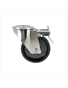 ROULETTE INOX A OEIL A FREIN POUR FOUR DIAMETRE 100 MM CHARGE X KG 