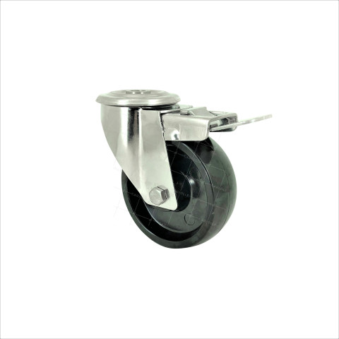 ROULETTE INOX A OEIL A FREIN POUR FOUR DIAMETRE 100 MM CHARGE X KG • Caujolle