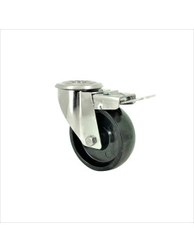 ROULETTE INOX A OEIL A FREIN POUR FOUR DIAMETRE 100 MM CHARGE X KG 