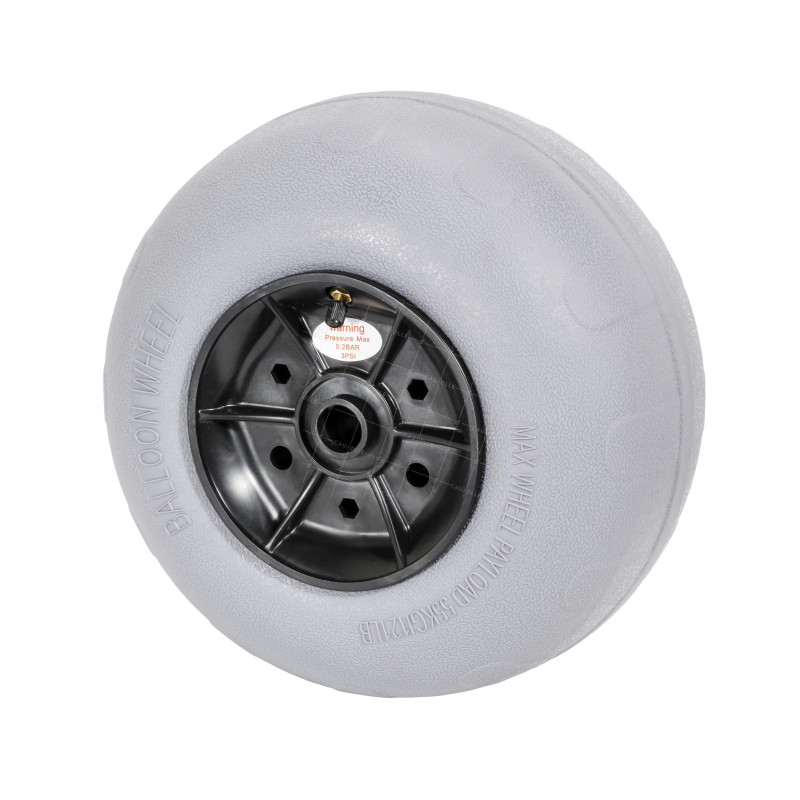 ROUE BALLON BASSE PRESSION POUR PLAGE DIAMÈTRE 340 MM CHARGE 55 KILOS AXE 25 MM