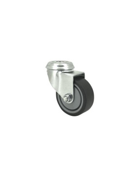 ROULETTE EN CAOUTCHOUC SOUPLE ANTI-USURE ET NON TACHANT DIAMÈTRE 50MM CHARGE 40 KG À FIXATION DE 10 MM - S15O 50