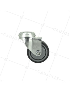ROULETTE EN CAOUTCHOUC SOUPLE ANTI-USURE ET NON TACHANT DIAMÈTRE 50MM CHARGE 40 KG À FIXATION DE 10 MM - S15O 50