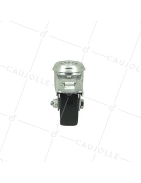 ROULETTE À FREIN EN CAOUTCHOUC SOUPLE ANTI-USURE ET NON TACHANT DIAMÈTRE 50MM CHARGE 40 KG À FIXATION DE 10 MM - S15O 50BL