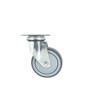 ROULETTE PIVOTANTE À PLATINE EN CAOUTCHOUC SOUPLE ANTI-USURE ET NON TACHANT DIAMÈTRE 100MM CHARGE 130 KG - S15P 100