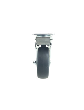 ROULETTE PIVOTANTE À PLATINE À FREIN EN CAOUTCHOUC SOUPLE ANTI-USURE ET NON TACHANT DIAMÈTRE 100MM CHARGE 130 KG - S15P 100BL